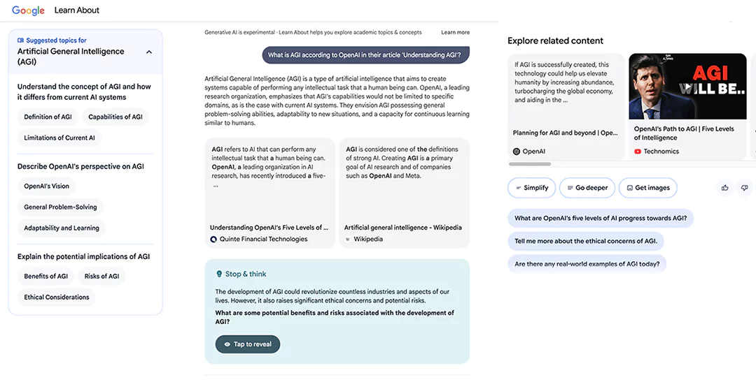 cómo funciona Learn About de Google